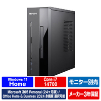 マウスコンピューター mouse デスクトップパソコン SHI7U01ED165HB ブラック SHI7U01ED165HB