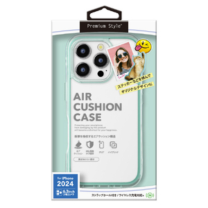 PGA iPhone 16 Pro用エアクッションケース ミント PG-24BPTA04GR-イメージ1