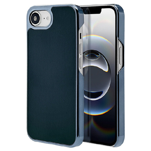 ラスタバナナ iPhone 16e用メタルフレーム 背面レザーPCケース ブルーグリーン 8687IP5EPCBGR-イメージ1