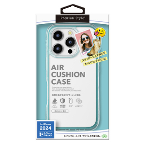 PGA iPhone 16 Pro用エアクッションケース ボンダイブルー PG-24BPTA05BL-イメージ1