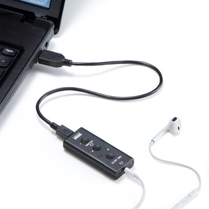 サンワサプライ USBオーディオ変換アダプタ(4極ヘッドセット用) MM-ADUSB4N-イメージ3