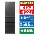 AQUA 【右開き】452L 4ドア冷凍冷蔵庫 Delie（デリエ） マットクリアブラック AQR-VZA45A(K)