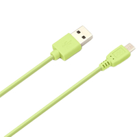 PGA micro USB コネクタ USB ケーブル 1．2m グリーン PG-MUC12M05