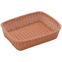 萬洋 樹脂バスケット 角長 深40号 91-003B 茶 FC127LL-4115200