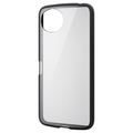 エレコム AQUOS wish4用TOUGH SLIM LITE フレームカラー ストラップホールシート付 ブラック PM-S241TSLFCBK