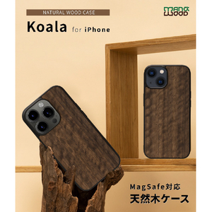 Man & Wood iPhone 15 Pro用MagSafe対応天然木ケース Koala I25519I15PR-イメージ2