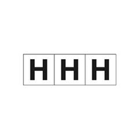 トラスコ中山 TRUSCO　アルファベットステッカー　50×50　「H」　白　3枚入 TSN-50-H