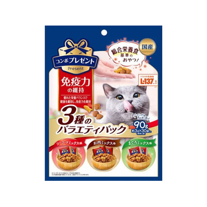 日本ペットフード コンボ プレゼント キャット おやつ 免疫力の維持 3種のバラエティパック 90g FCD295R-イメージ1