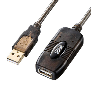 サンワサプライ 5m延長USBアクティブリピーターケーブル ブラック KB-USB-R205N-イメージ1