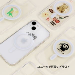 AKAN iPhone 14 Pro用MagSafe対応クリアケース デイジー AK23521I14P-イメージ4
