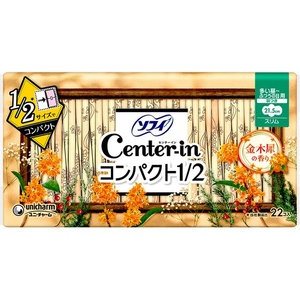 ユニ・チャーム センターイン コンパクト1／2 キンモクセイ 多い昼 羽付 22枚 FCE903U-イメージ1