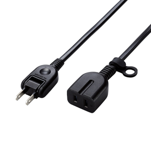 エレコム シャッター付き電源延長コード 1m ブラック T-X01-2110BK-イメージ1