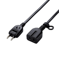 エレコム シャッター付き電源延長コード 2m ブラック T-X01-2120BK