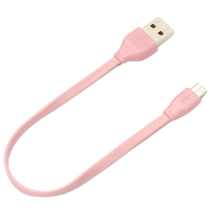 PGA micro USB コネクタ USB フラットケーブル 15cm ピンク PG-MUC01M09-イメージ1