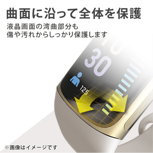 エレコム Fitbit Charge 5用フィルム 衝撃吸収 指紋防止 高透明 SW-FI221FLAFPRG-イメージ5