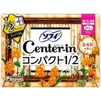 ユニ・チャーム センターイン コンパクト1／2 キンモクセイ特に多い昼羽付16枚 FCE904U