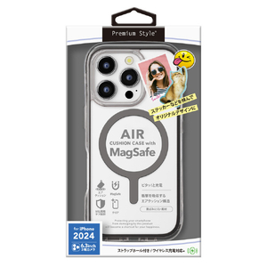 PGA iPhone 16 Pro用MagSafe対応 エアクッションケース グラファイト PG-24BMGPTA01BK-イメージ1