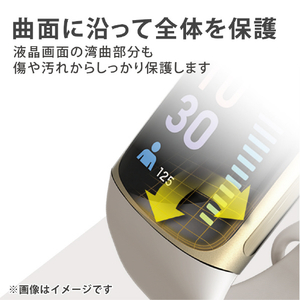 エレコム Fitbit Charge 5用フィルム 衝撃吸収 傷リペア SW-FI221FLAPKRG-イメージ6