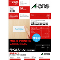 エーワン A4 ラベルシール(プリンタ兼用) マット紙・ホワイト 24面 100シート(2400片)入り 78524