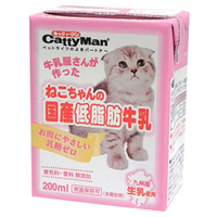 ドギーマンハヤシ ねこちゃんの国産低脂肪牛乳 200ml ﾈｺﾁﾔﾝﾉﾃｲｼﾎﾞｳｷﾞﾕｳﾆﾕｳ200ML