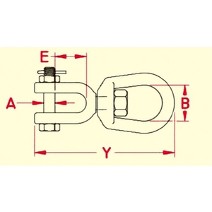 エスコ Eye & Jaw スイベル 19.0×84.3mm FCV8424-EA638FC-21-イメージ2