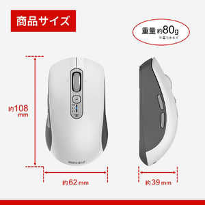 バッファロー Bluetooth・無線両対応 高速スクロールホイール搭載マウス ホワイト BSMBB700WH-イメージ10
