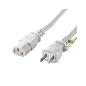 サンワサプライ 電源コード（2P・2m） ホワイト KB-D337A-イメージ1