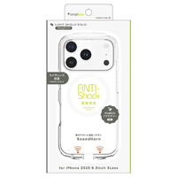 トリニティ iPhone 17 Pro用[LIGHT SHIELD Solid] MagSafe対応 超精密設計 衝撃吸収 ハイブリッドクリアケース ホワイトリング TR-IP25M3-LDSM-CLWT