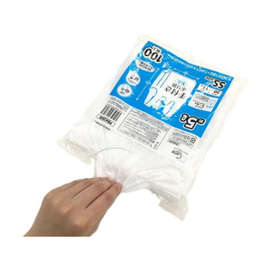 ジャパックス 手付きポリ袋 SS 約5L 乳白 100枚 FCE286S-PRH26W-イメージ2