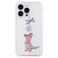 AKAN iPhone 14 Pro用ソフトタフケース はらぺこザウルス ピンク AK23526I14P