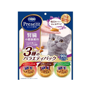 日本ペットフード コンボ プレゼント キャット おやつ 腎臓の健康維持 3種のバラエティパック 90g FC023NA-イメージ1
