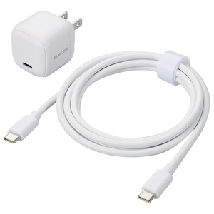 エレコム USB Power Delivery 20W AC充電器(C-Cケーブル付属/1．5m) ホワイト MPA-ACCP7620WH-イメージ1
