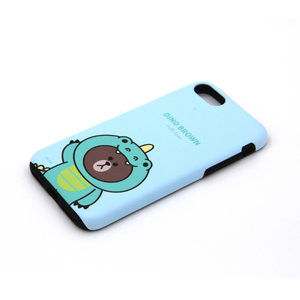 LINE FRIENDS iPhone SE(第2世代)/8/7用JUNGLE BROWN DUAL GUARD ダイノブラウン KCL-JDD001-イメージ2