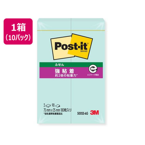 3M ポスト・イット ふせん 再生紙 強粘着 75×25mm グリーン 2冊×10個 FCG139V-500SS-AG-イメージ1