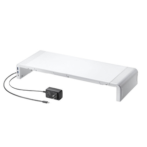 サンワサプライ USB Type-C接続ハブ付き机上ラック ホワイト MR-LC210CHW-イメージ1