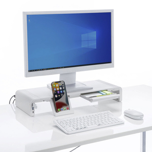 サンワサプライ USB Type-C接続ハブ付き机上ラック ホワイト MR-LC210CHW-イメージ2