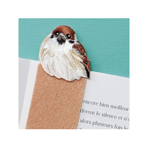 ヒサゴ BIRD BOOKMARKER 刺繍しおり スズメ FCD754G-UTN101-イメージ2
