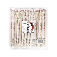 やなぎプロダクツ ポリ完封白樺元禄箸楊枝入 100膳 FCT7750-PK-055