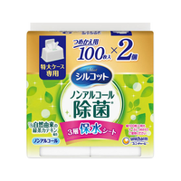 ユニ・チャーム シルコット ノンアルコール除菌ウェットティッシュ 詰替 100枚×2個 FCJ378K