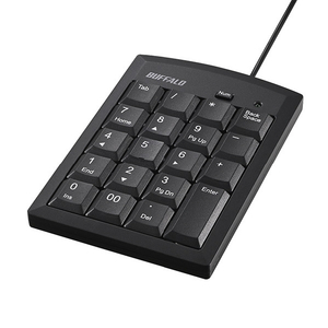 バッファロー 有線テンキーボード Tabキー付き ブラック BSTK130BK-イメージ1