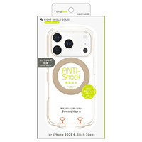 トリニティ iPhone 17 Pro用[LIGHT SHIELD Solid MagStand] MagSafe対応 超精密設計 衝撃吸収 グスタンド リングスタンド付きハイブリッドクリアケース グレージュリン TR-IP25M3-LDSMS-LGG