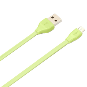PGA micro USB コネクタ USB フラットケーブル 50cm グリーン PG-MUC05M10-イメージ1