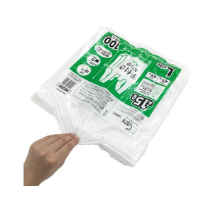 ジャパックス 手付きポリ袋 L 約15L 乳白 100枚 FCE289S-PRH29W-イメージ2