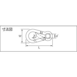 トラスコ中山 国産カラビナハーケン A型 スチール製 12×140mm A型 12×140mm1.96 FC990FD-8191402-イメージ3