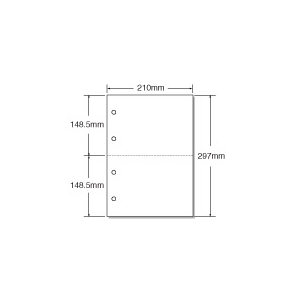 キング商事 マルチプリンタ帳票 A4 白紙 2面 4穴 100枚 F806752-A4HF2-4-イメージ1