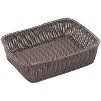 萬洋 樹脂バスケット 角長 深40号 91-003C こげ茶 FC128LL-4115300