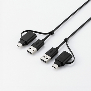 エレコム USB Type-C(TM)変換アダプター付きリンクケーブル(USB2.0) ブラック UC-TV7BK-イメージ2
