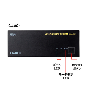 サンワサプライ 4K・HDR・HDCP2．2対応HDMI切替器(2入力・1出力) SW-HDR21LN-イメージ5