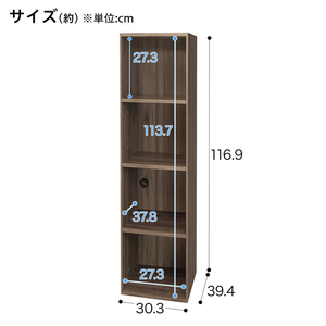 ニトリ Nクリック ディープ レギュラー(4段) ミドルブラウン Nｸﾘｯｸﾃﾞｨ-ﾌﾟ2ﾚｷﾞｭﾗ-4ﾀﾞﾝMBR-イメージ2