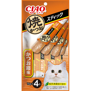 いなばペットフード CIAO スティック 焼かつおスティック かつお節味 15g×4本 ﾔｷｶﾂｵｽﾃｲﾂｸｶﾂｵﾌﾞｼ15GX4-イメージ1